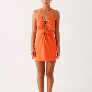 Peppermayo Coa Mini Dress in Tangerine